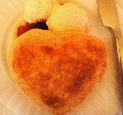 Queen's Cuisine's heart-shaped scones - Image via