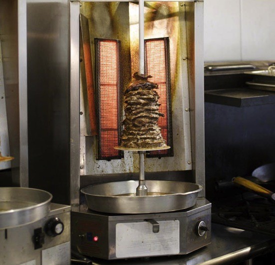 The shawarma spit at Central Cafe and Bakery in the Central West End. - Jennifer Silverberg