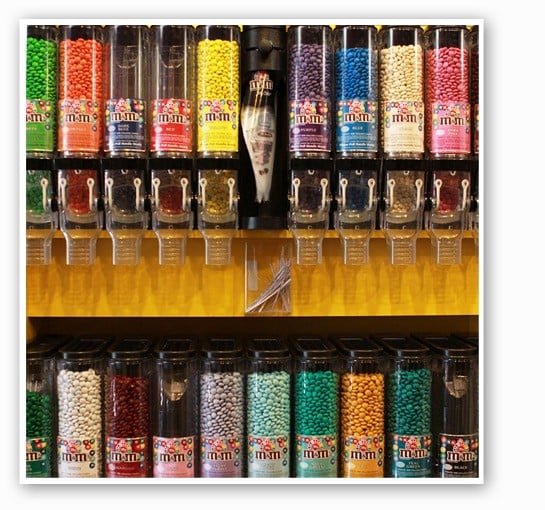 &nbsp;&nbsp;&nbsp;&nbsp;&nbsp;&nbsp;&nbsp;The selection of M&M's at Miss M's, of course. | Zoe Kline