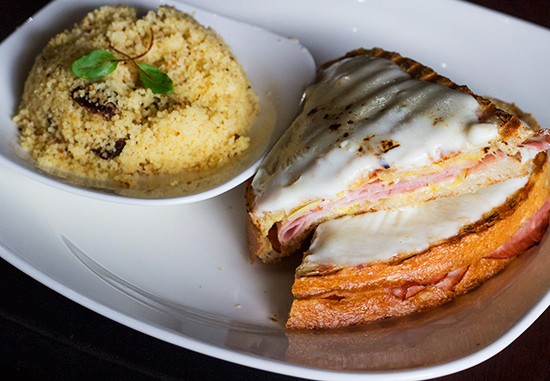 Pairings' "Croque-Monsieur" panini with a side of couscous. - PHOTOS BY MABEL SUEN