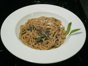 Fresh sage, courtesy of Trattoria Marcella. Sage on pasta bowl courtesy of Crate & Barrel. - Kristie McClanahan