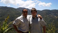 Francisco Mena of Exclusive Coffee (left) and Tyler Zimmer of Kaldi's - Photo courtesy Tyler Zimmer