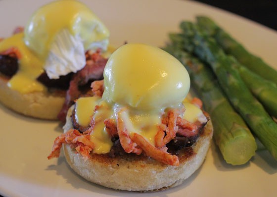 Surf and turf eggs benedict with filet mignon, lobster, poached egg and Hollandaise sauce. | Nancy Stiles