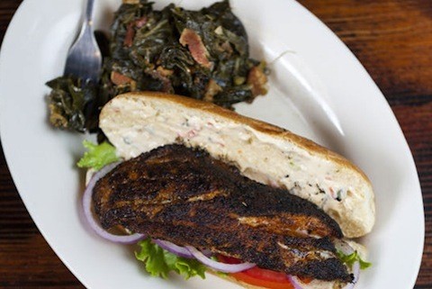 Sassy JAC's collard greens with the grouper sandwich | Jennifer Silverberg
