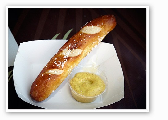 &nbsp;&nbsp;&nbsp;&nbsp;&nbsp;&nbsp;&nbsp;A soft pretzel with Guinness mustard from Triumph Grill. | Steve Truesdale