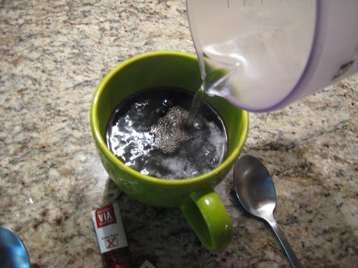 Starbucks Via: Simply add 8 oz. hot water to packet... - ZACH DYER