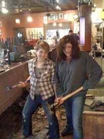 They're taking hammers to floor of the Royale, which will be closed until Wednesday. - From the Royale Facebook page.