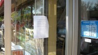 Sansai, too, has a sign on its door redirecting customers.