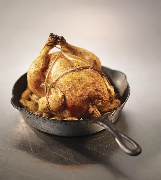 A roasted chicken. Shrink picture by about 80% for roasted cornish game hen. - STEVE ADAMS