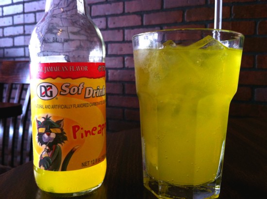 Pineapple-flavored Jamaican soda at De Palm Tree. - Liz Miller