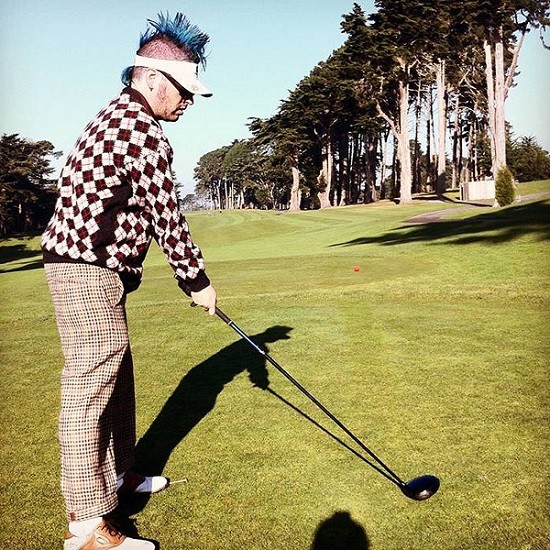 Nofx's Fat Mike hits the links.