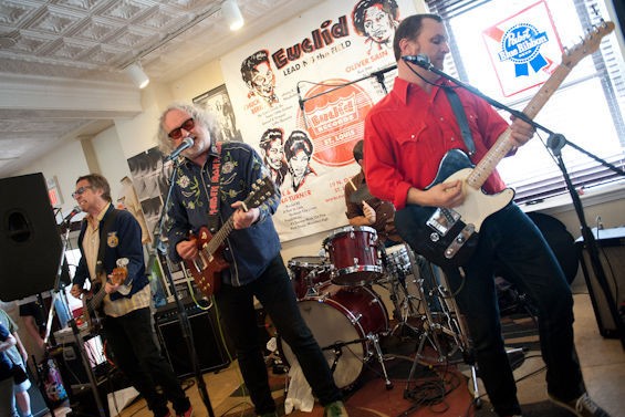 The Minus 5 performing at Euclid Records. - JON GITCHOFF