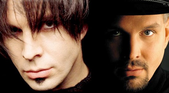 Alter-ego Chris Gaines on the left, original persona Garth Brooks on the right.