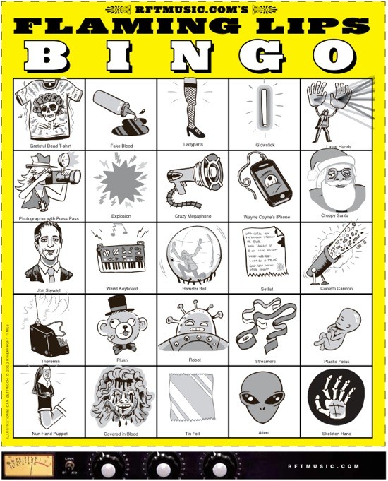 Flaming Lips Bingo Cards: Download the Complete Set and Play at LouFest