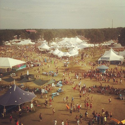 The view from on top the ferris wheel at Bonnaroo 2012. - Kholood Eid