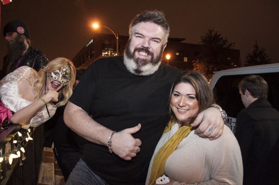 Kristian Nairn with an adoring fan -- and a costumed photo-bomber. - Micah Usher