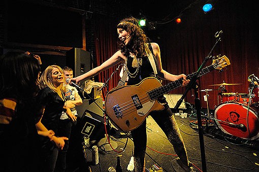 Those Darlins last night at Off Broadway. See more photos from last night's show. - Photo: Todd Owyoung