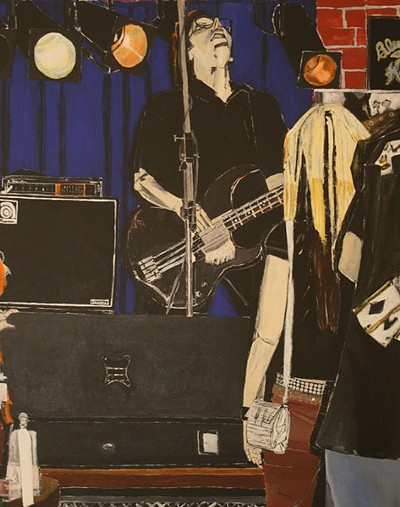 Steve Scariano at the Duck Room, painting by Dana Smith