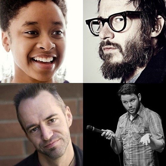 (Top Left) New York comedian Phoebe Robinson, (Top Right) New York comedian Ben Kronberg, (Bottom Left) New York and St. Louis comedian Jeremy Essig, (Bottom Right) Chicago Comedian Kevin White.