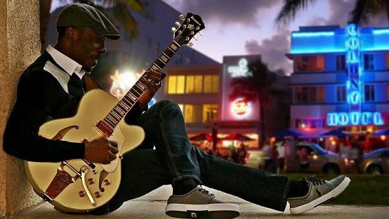 St. Louis guitarist Olufunsho Adeshina. - Artwork from Olufunsho Adeshina's "Weekend in Miami"