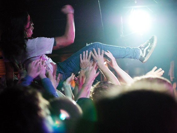A fan crowd-surfs during the Black Lips on Wednesday night at the Firebird. See full slideshow here. - Photo: Jason Stoff