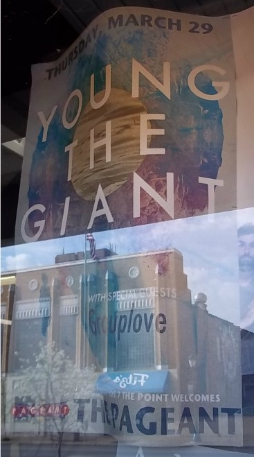 Please excuse the glare. Young the Giant with special guests Group Love. The Pageant, Thursday March 29.