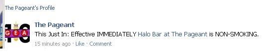 The Halo Bar Goes Non-Smoking -- Effective Immediately