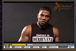 A screencap of the trailer for Nelly's workout DVD. - therundown.tv