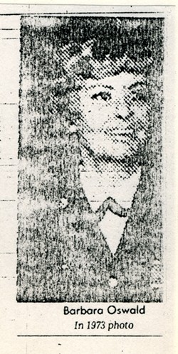 Barbara Oswald, shown here in a newspaper photo, reinvented herself in the military.