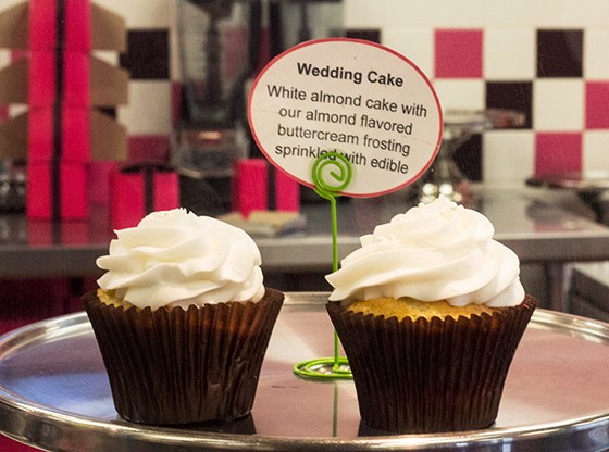 The wedding-cake cupcakes are typically one of the first to sell out.