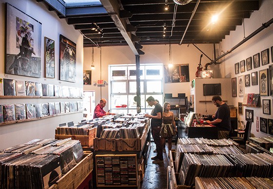 Inside the Music Record Shop.