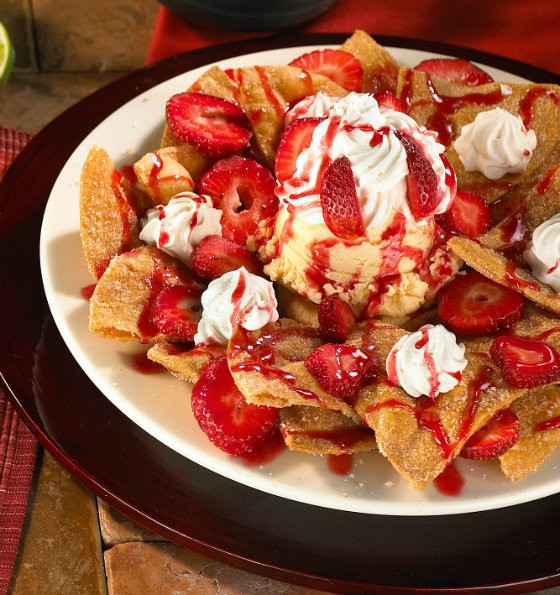 Strawberry Bu&ntilde;uelos at Cantina Laredo, made just for Mother's Day. - Courtesy of Cantina Laredo