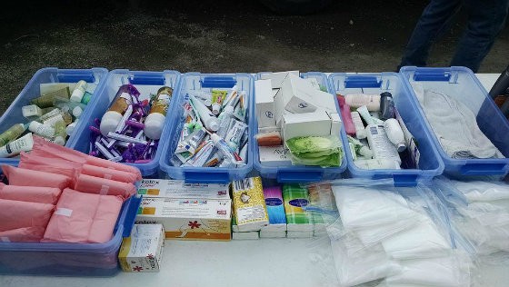 Various hygiene and personal cleaning supplies donated to Shower to the People. - Courtesy of Shower to the People