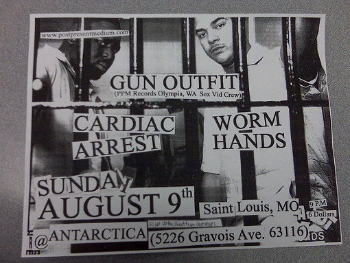 Show Flyer + MP3: Gun Outfit, Worm Hands and Cardiac Arrest at Antarctica, Sunday, August 9