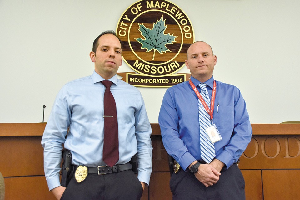 Maplewood Detective David Brown, left, and Lt. John LeClerc investigated the case with the help of a DEA task force. - DOYLE MURPHY