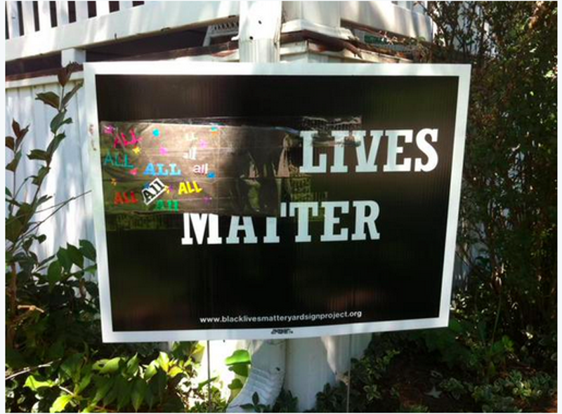 Sue Dersch's "Black Lives Matter" sign was defaced last Tuesday. But that was only the beginning.