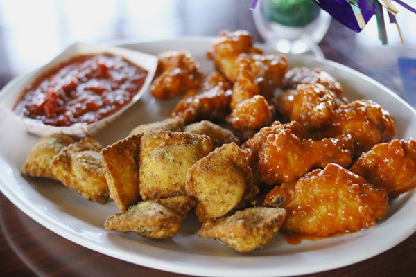 Toasted ravioli and bone-in hot wings will keep you filled out for drinking. - Chelsea Neuling