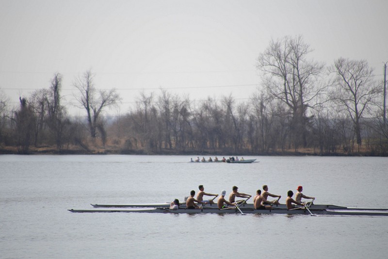 A rowing crew on Creve Coeur Lake - PHOTO COURTESY OF FLICKR/PAUL SABLEMAN