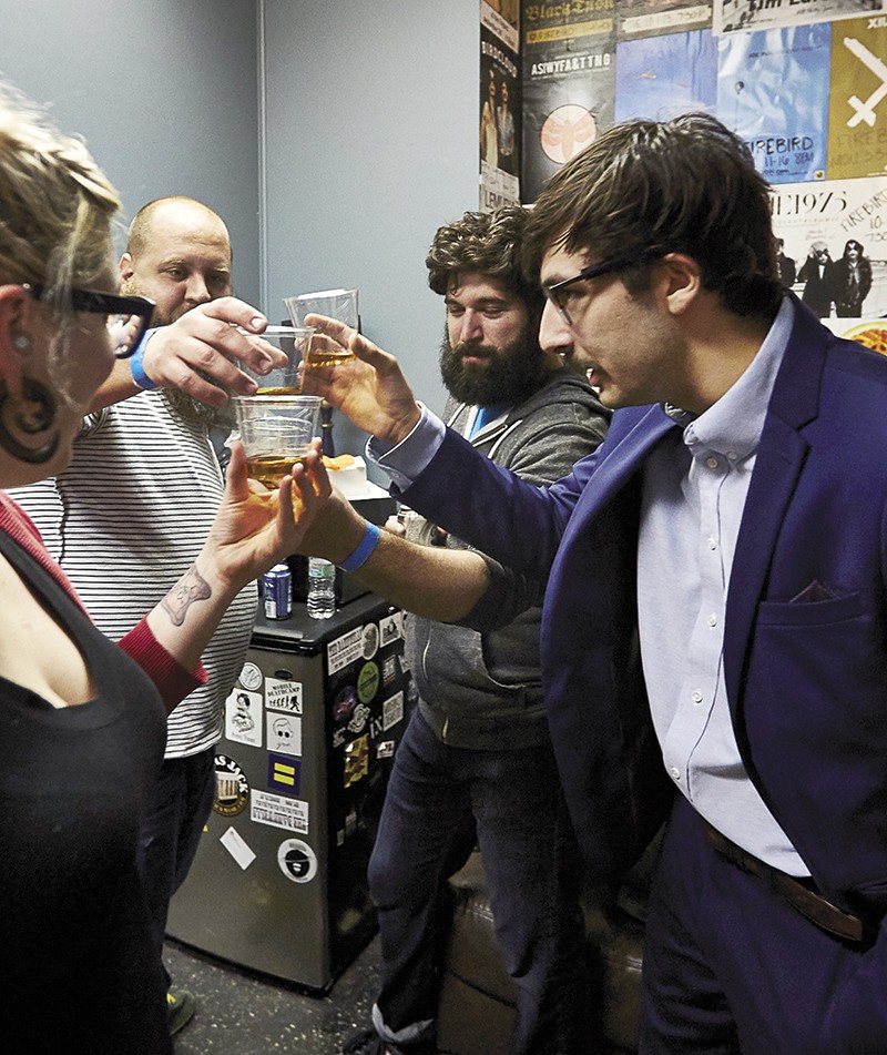 A pre-performance toast. - Photo by Theo Welling