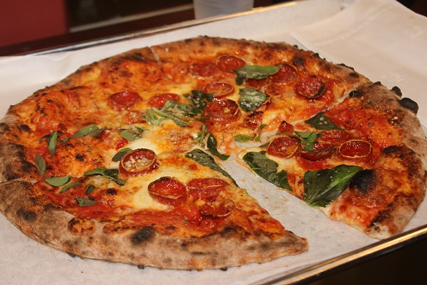 The "Dom" with mozzarella and Grana cheese, pepperoni and fresh basil. - Cheryl Baehr