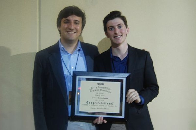 Jacob Mohrmann and Andrew Glantz of GiftAMeal were on the winning college team. - PHOTO BY HARLAN MCCARTHY