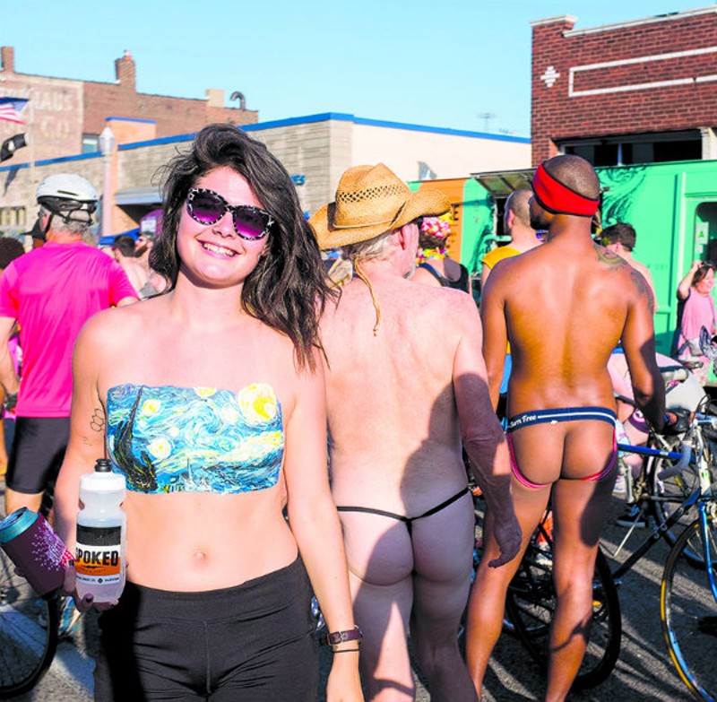 “The best masterpieces out here are the people who are comfortable enough with themselves to just be," Jessica Leitch told us at last year's World Naked Bike Ride. "Bare or not.” - Photo by Jarred Gastreich.