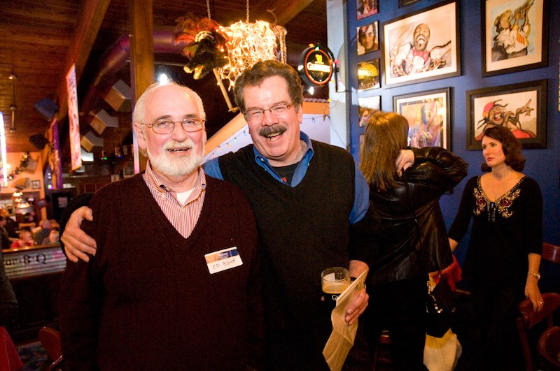 Ed Bishop, left, photographed with Don Corrigan, an old friend and co-founder of the Webster-Kirkwood Times. - PHOTO BY KHOLOOD EID