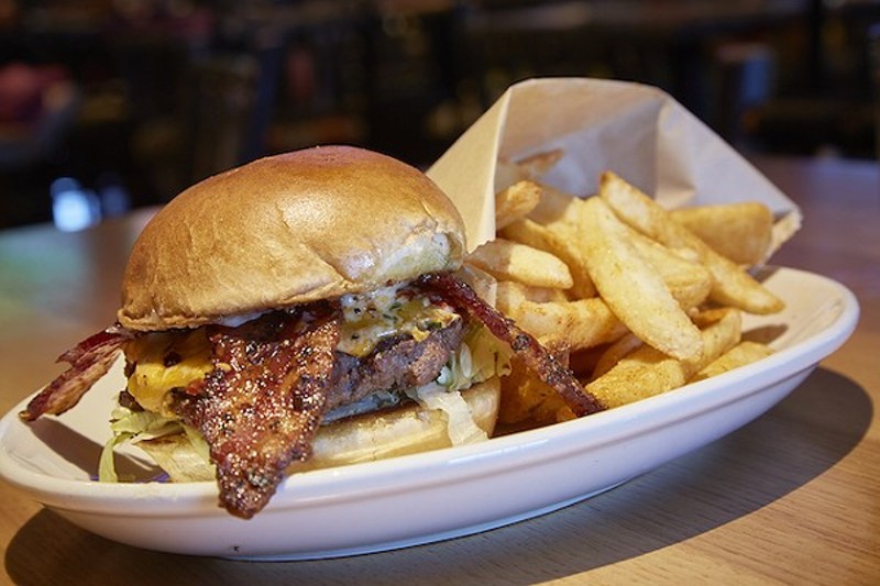 "The Billionaire's Bacon Burger" at Twin Peaks — yum. - PHOTO BY STEVE TRUESDELL
