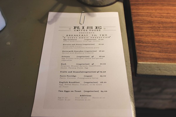 Rise's menu was developed by chef Scott Davis. - Photo by Lauren Milford