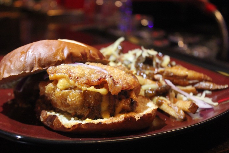The "Hogan" burger is deep fried and then covered in cheese and bacon. - PHOTO BY SARAH FENSKE
