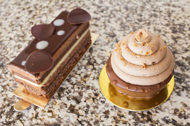 Chocolate-filled desserts aplenty await in the pastry case. - PHOTO BY MABEL SUEN