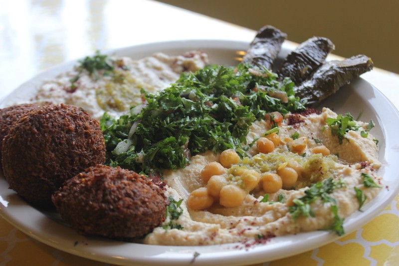 The "veg platter" includes a bit of everything you love from Middle-Eastern restaurants. - PHOTO BY SARAH FENSKE