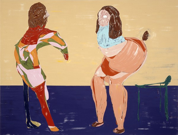 NT 11_018L credit: Nicola Tyson, Self Portrait with Friend, 2011. Oil on canvas, 72 x 95 inches. Courtesy the artist; Susanne Vielmetter Los Angeles Projects; Petzel Gallery, New York; and Sadie Coles HQ, London.