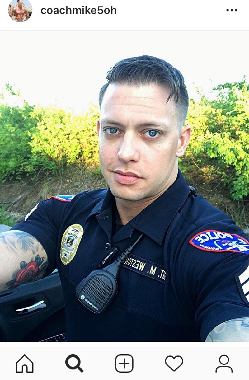 After his days as @OfficerAnon2 on Twitter, Mike Weston posted police selfies and pics of evidence from case on Instagram. - INSTAGRAM